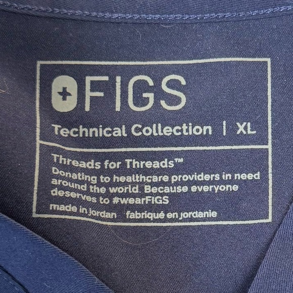 Figs Caterina One Pocket Scrub Top Navy Blue Women's Size XL - Picture 4 of 6